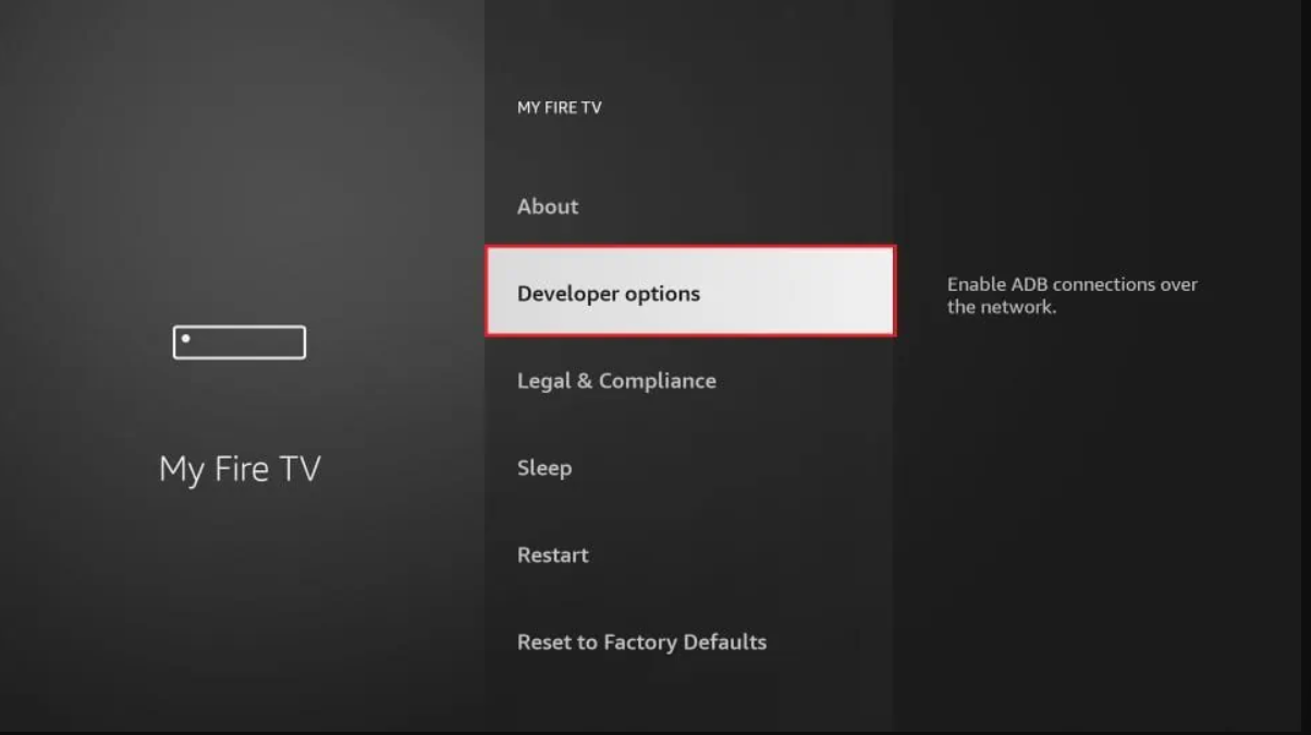 Developer Options on Prima IPTV FireStick
