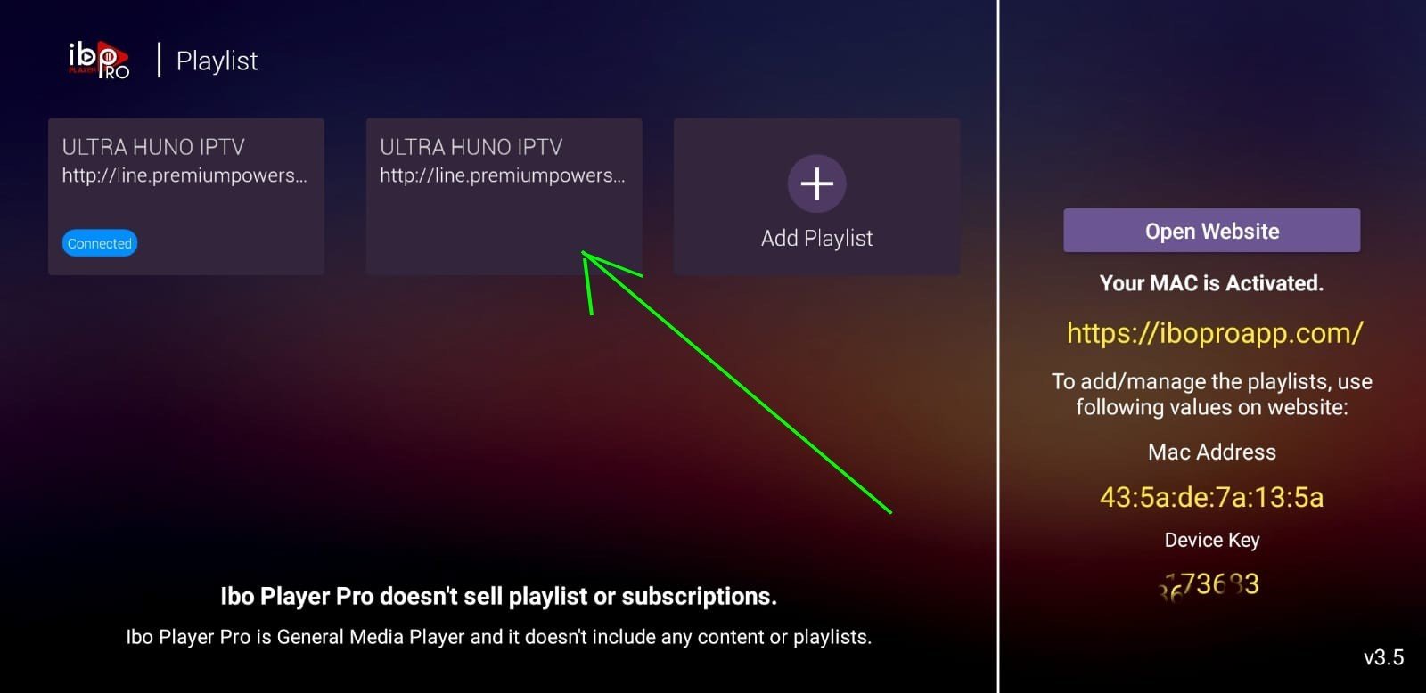Select playlist on Android Box